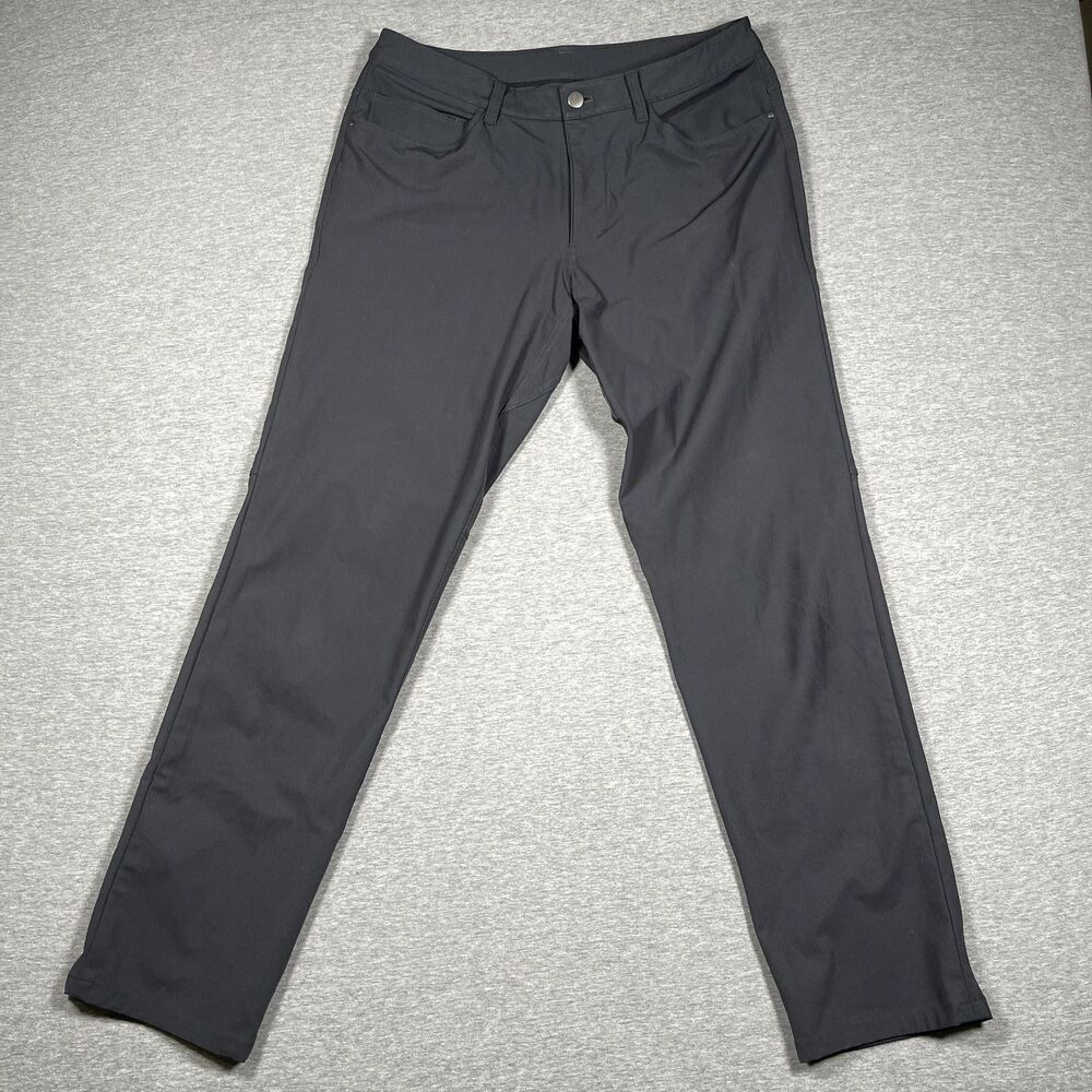 Lululemon Pants Mens 32 Black Khakis Slim Tapered Twill Stretch Pockets